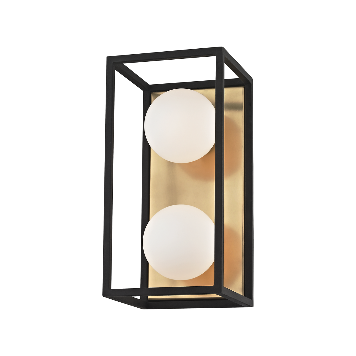 Hudson Valley Lighting Aira 2 Light Bath Bracket H141302 Wall Light Fixtures Mitzi Aged Brass/Black  