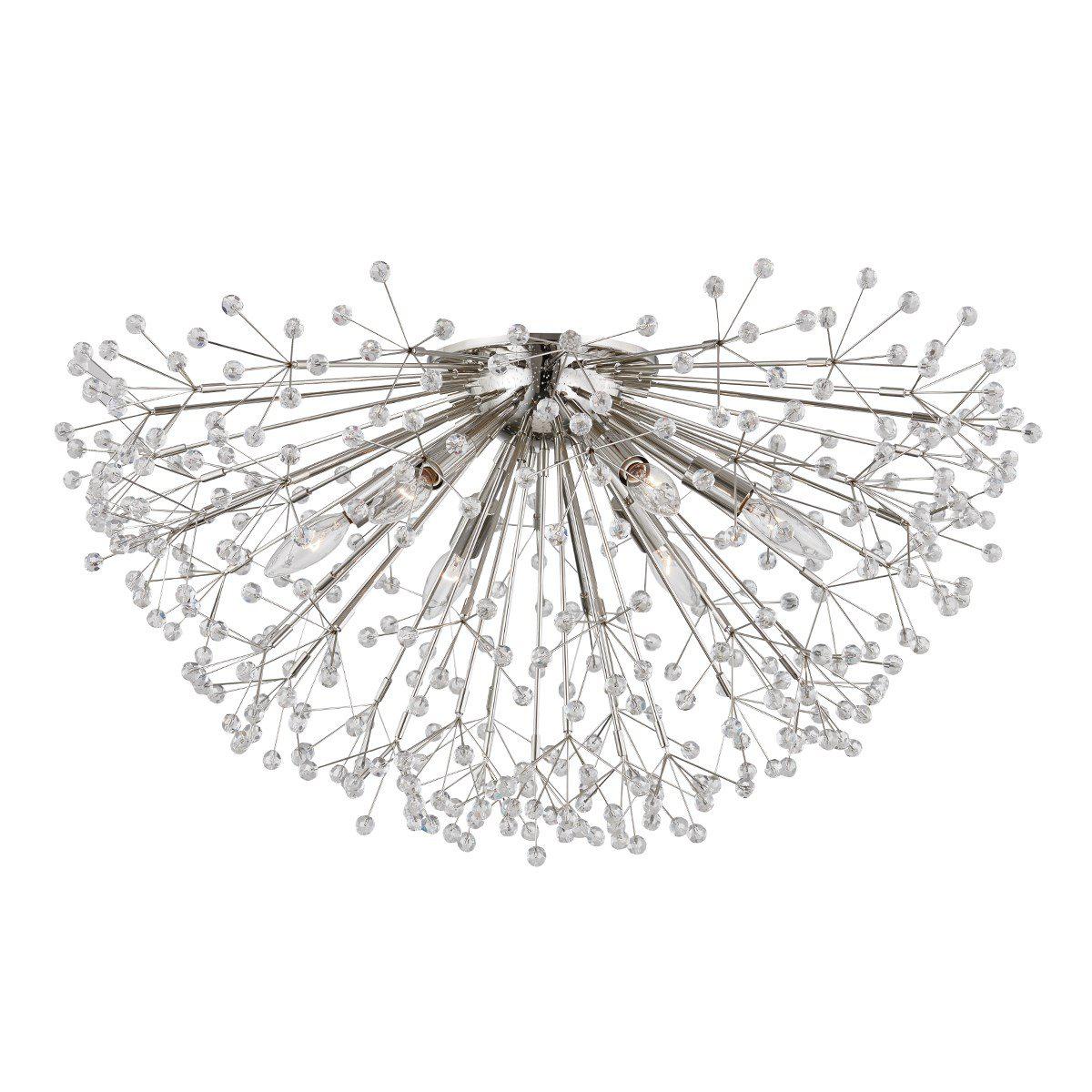 DUNKIRK - 6 LIGHT SEMI FLUSH Flush Mount Ceiling Light Hudson Valley Lighting Polished Nickel  