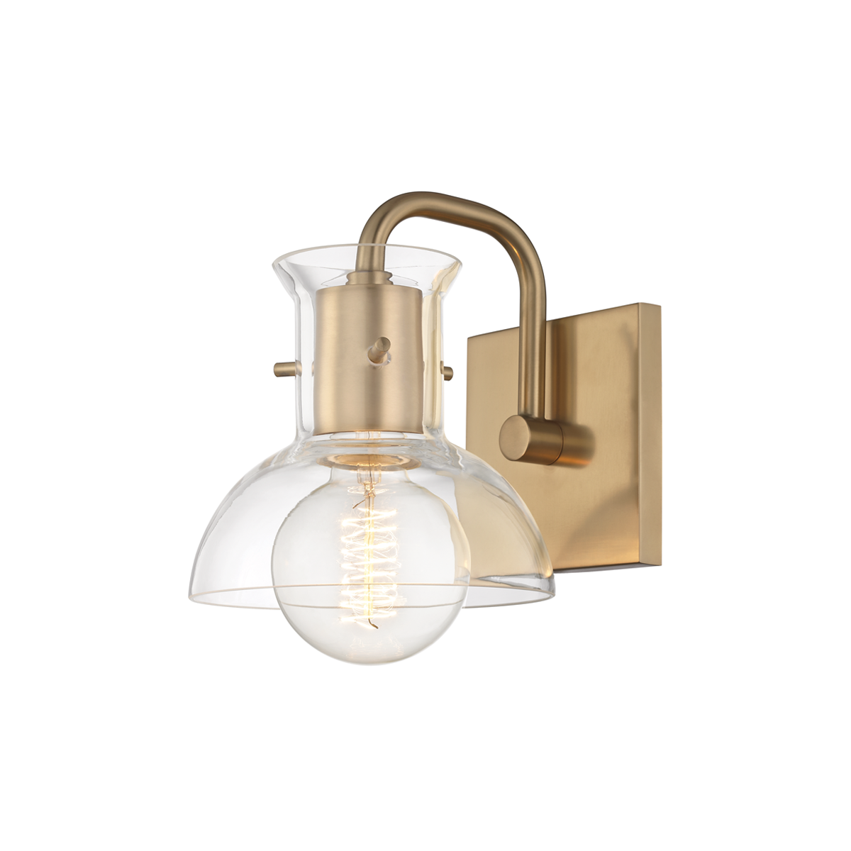 Hudson Valley Lighting Riley 1 Light Bath Bracket H111301 Wall Light Fixtures Mitzi by Hudson Valley Lighting Aged Brass  