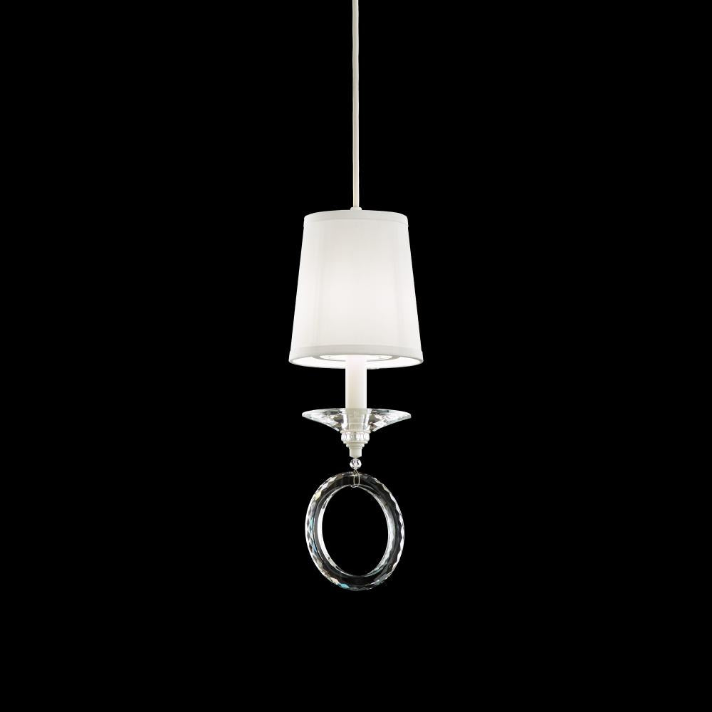 Schonbek Emilea 1 Light Pendant Clear Optic Crystal and Shade Silk MA1003