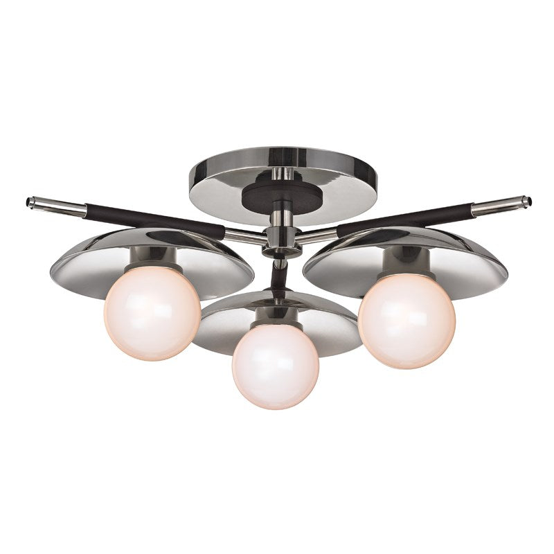 Julien - 3 LIGHT SEMI FLUSH Flush Mount Ceiling Light Hudson Valley Lighting Polished Nickel  