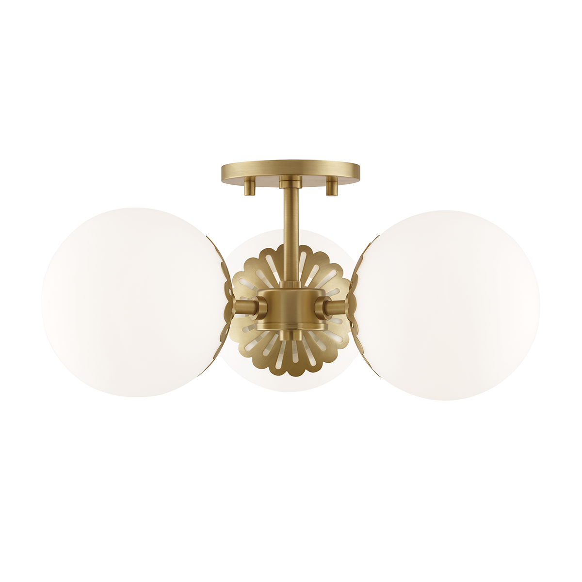 Hudson Valley Lighting Paige 3 Light Semi-Flush Mount H193603 Ceiling Semi Flush Mounts Mitzi Aged Brass  