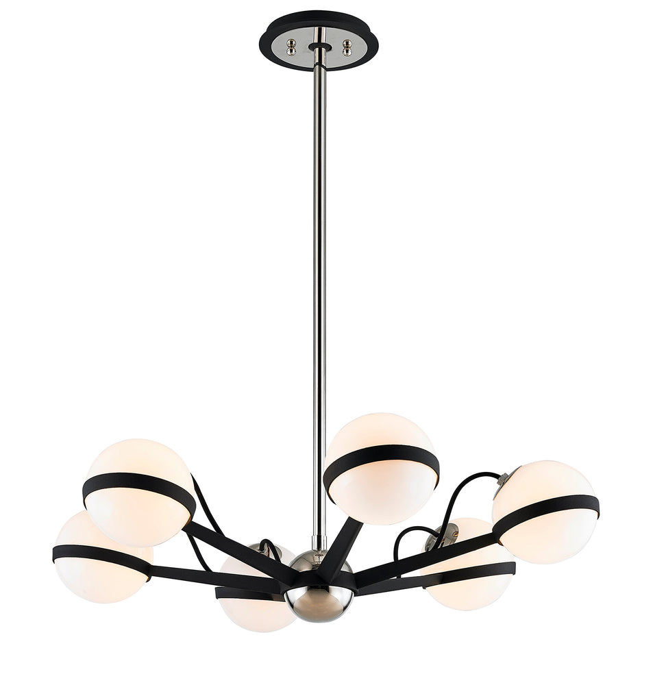 Troy ACE 6LT CHANDELIER SMALL F7163 Chandeliers Troy Lighting Black  