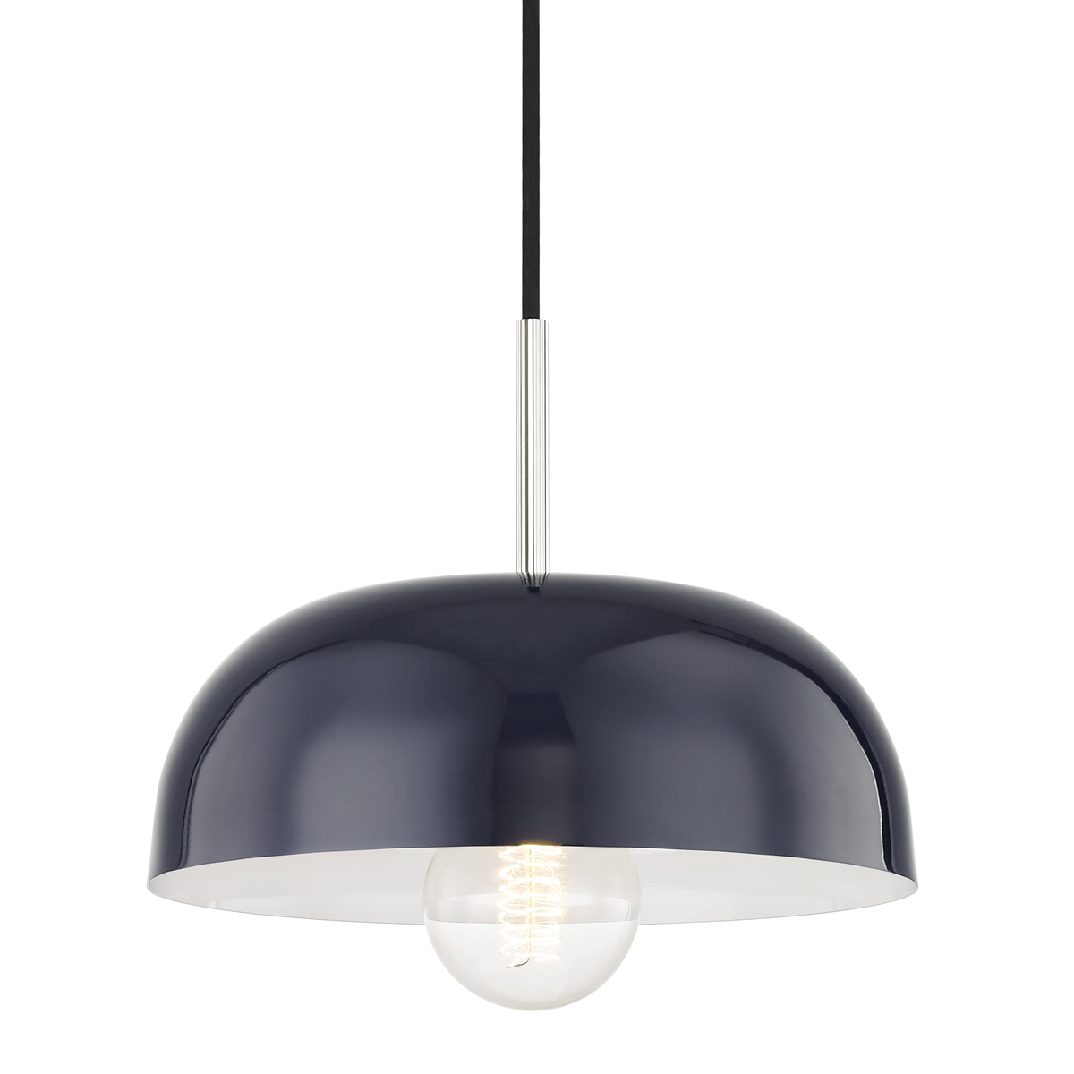 Hudson Valley Lighting Avery 1 Light Small Pendant H199701S Pendants Mitzi Polished Nickel/Navy  