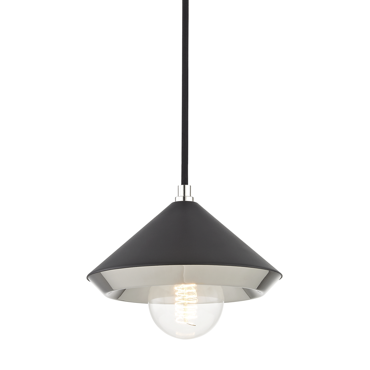 Hudson Valley Lighting Marnie 1 Light Small Pendant H139701S Pendants Mitzi Polished Nickel/Black  