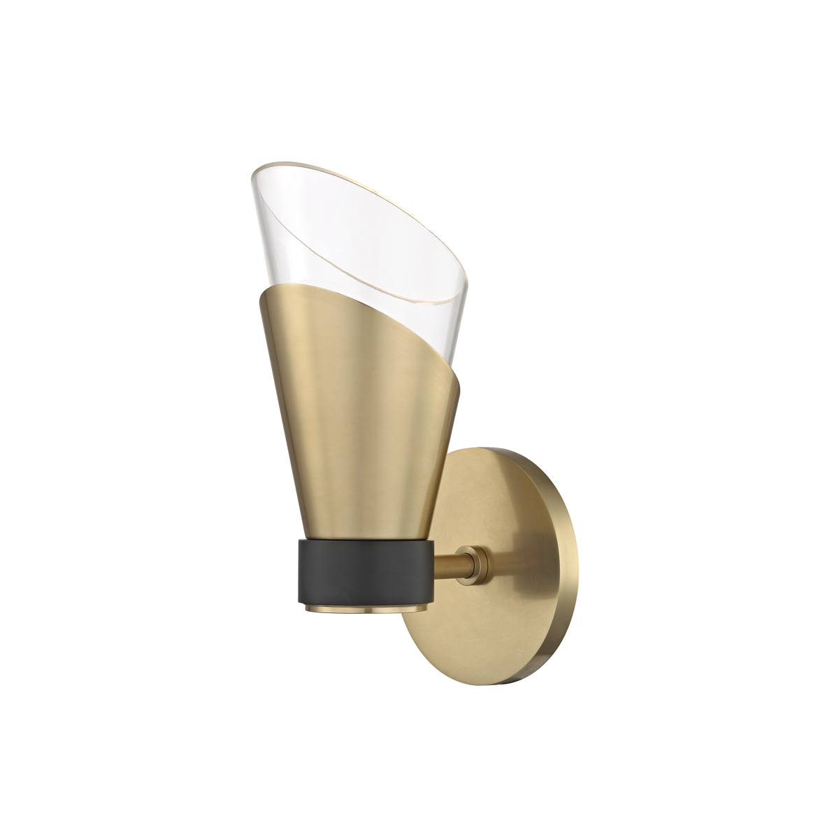 Hudson Valley Lighting Angie 1 Light Sconces H130101 Wall Light Fixtures Mitzi Aged Brass/Black  