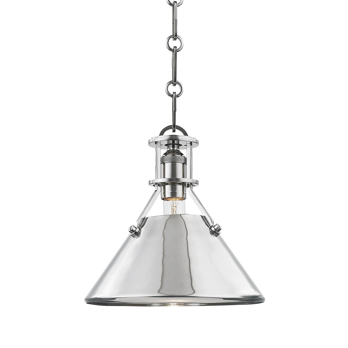 Metal No.2 - 1 LIGHT SMALL PENDANT Pendant Hudson Valley Lighting Polished Nickel  