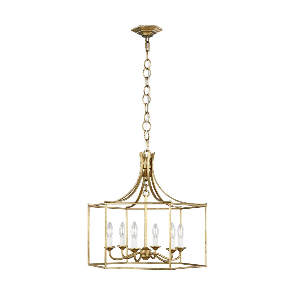 Generation Lighting  6 - Light Lantern AC1046ADB Chandeliers Generation Lighting Gold  