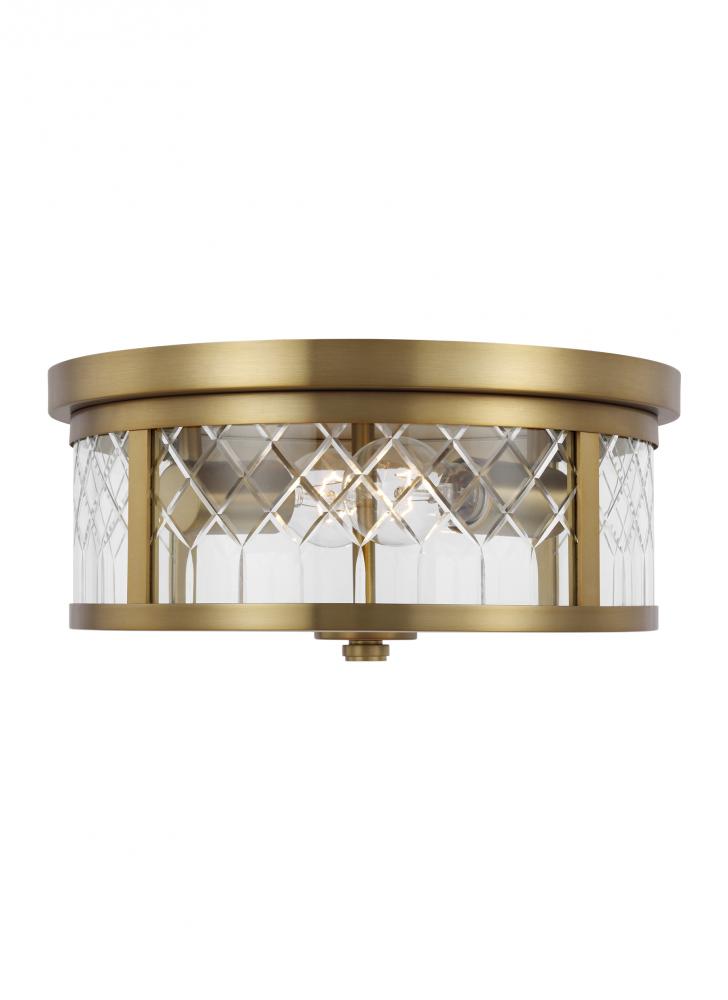 Generation Lighting  2 - Light Flush Mount AF1072BBS Flush Mount Ceiling Light Generation Lighting Brass  