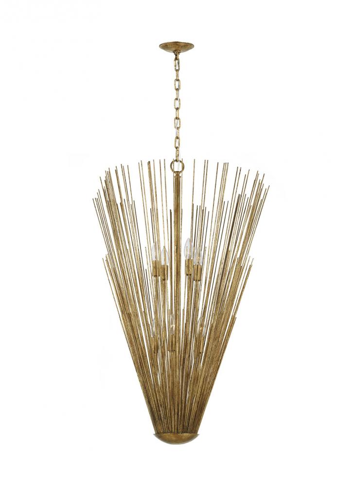 Generation Lighting  8 - Light Tall Pendant AP1158ADB Pendant Generation Lighting Gold  