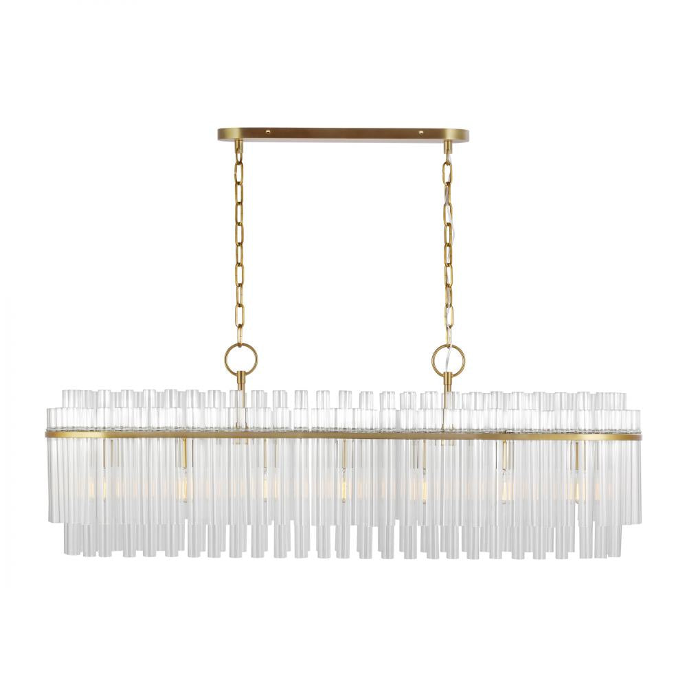 Generation Lighting  7 - Light Linear Chandelier CC1307BBS Linear Suspension Light Generation Lighting Brass  