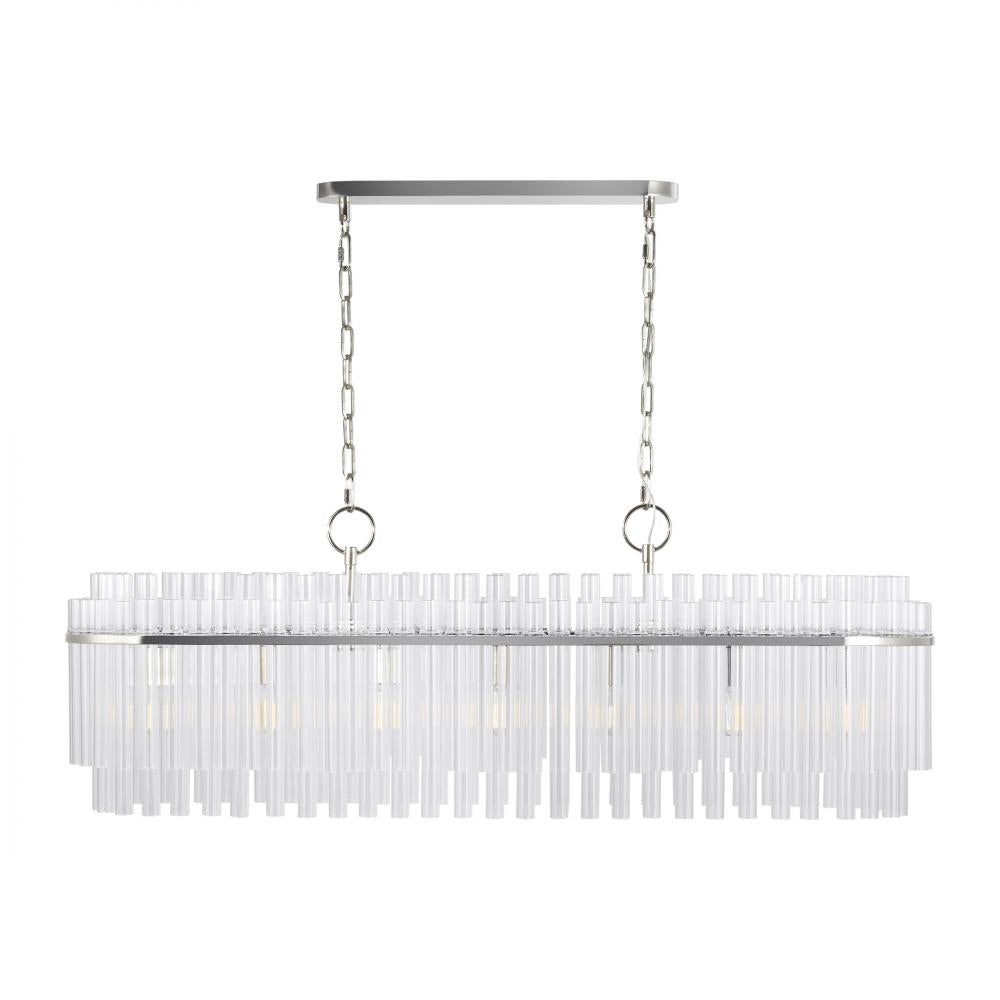 Generation Lighting  7 - Light Linear Chandelier CC1307PN Linear Suspension Light Generation Lighting Nickel  