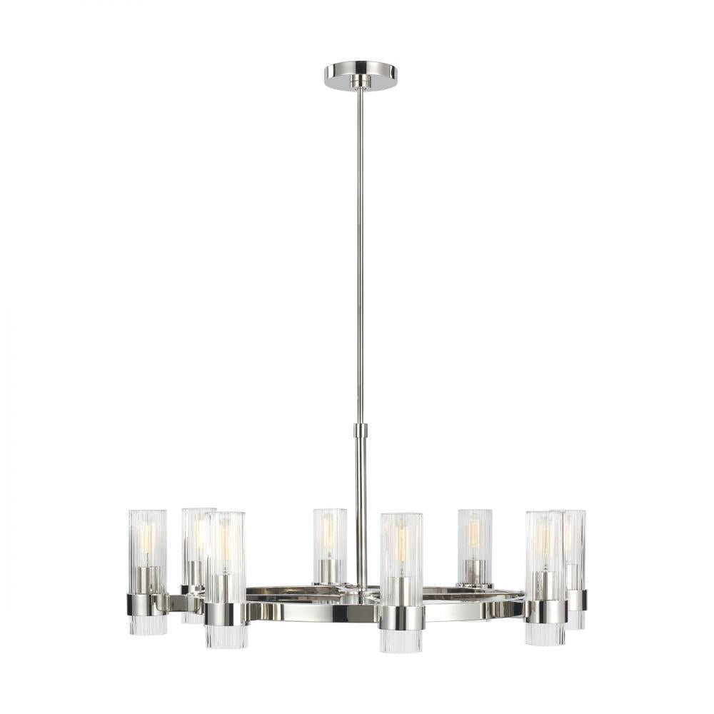 Generation Lighting  8 - Light Chandelier CC1378PN Chandeliers Generation Lighting Nickel  