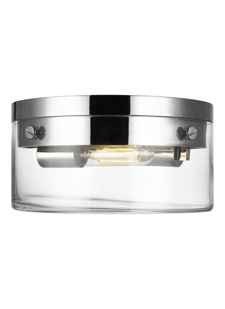 Generation Lighting  2 - Light Flush Mount CF1002PN Flush Mount Ceiling Light Generation Lighting Nickel  