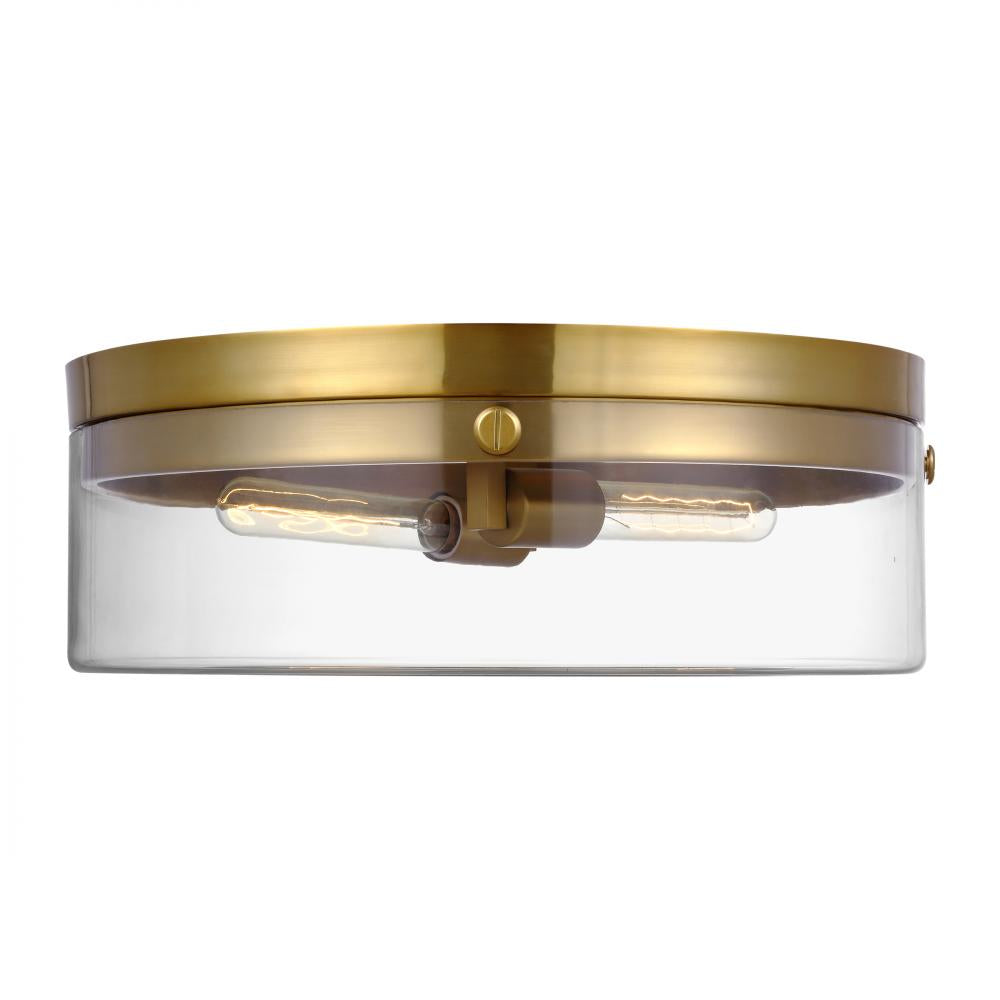 Generation Lighting  2 - Light Large Flush Mount CF1032BBS Flush Mount Ceiling Light Generation Lighting Brass  