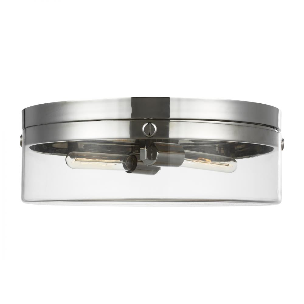 Generation Lighting  2 - Light Large Flush Mount CF1032PN Flush Mount Ceiling Light Generation Lighting Nickel  