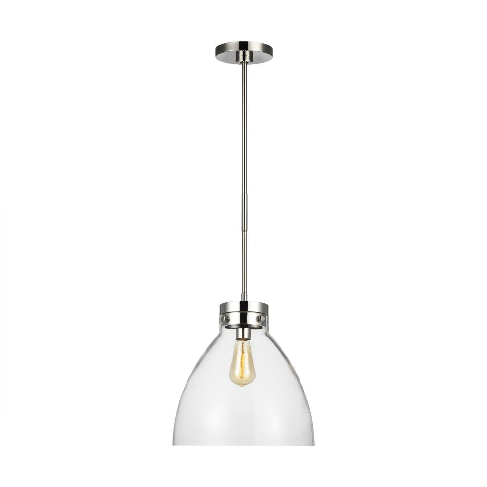 Generation Lighting  1 - Light Pendant CP1121PN Pendant Generation Lighting Nickel  