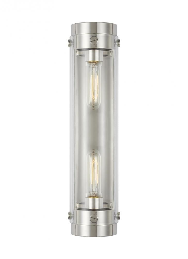 Generation Lighting  2 - Light Wall Sconce CW1002PN Wall Light Fixtures Generation Lighting Nickel  