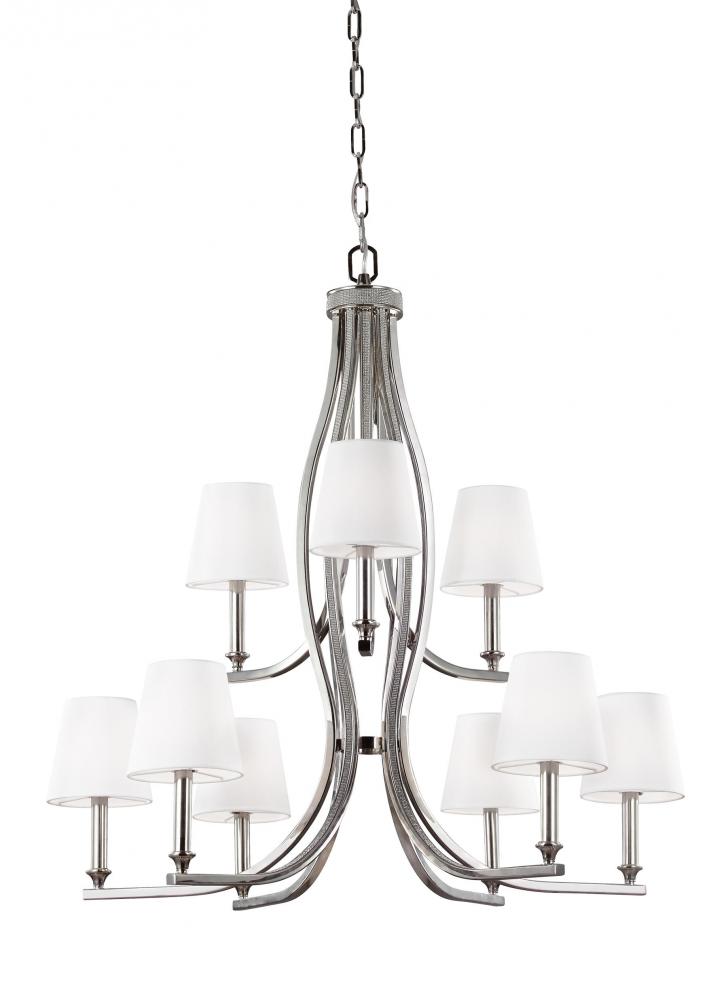 Generation Lighting - Feiss 9 - Light Chandelier F3118/9PN