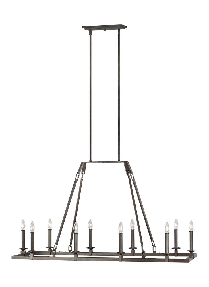 Generation Lighting - Feiss 10 - Light Linear Chandelier F3218/10SMS