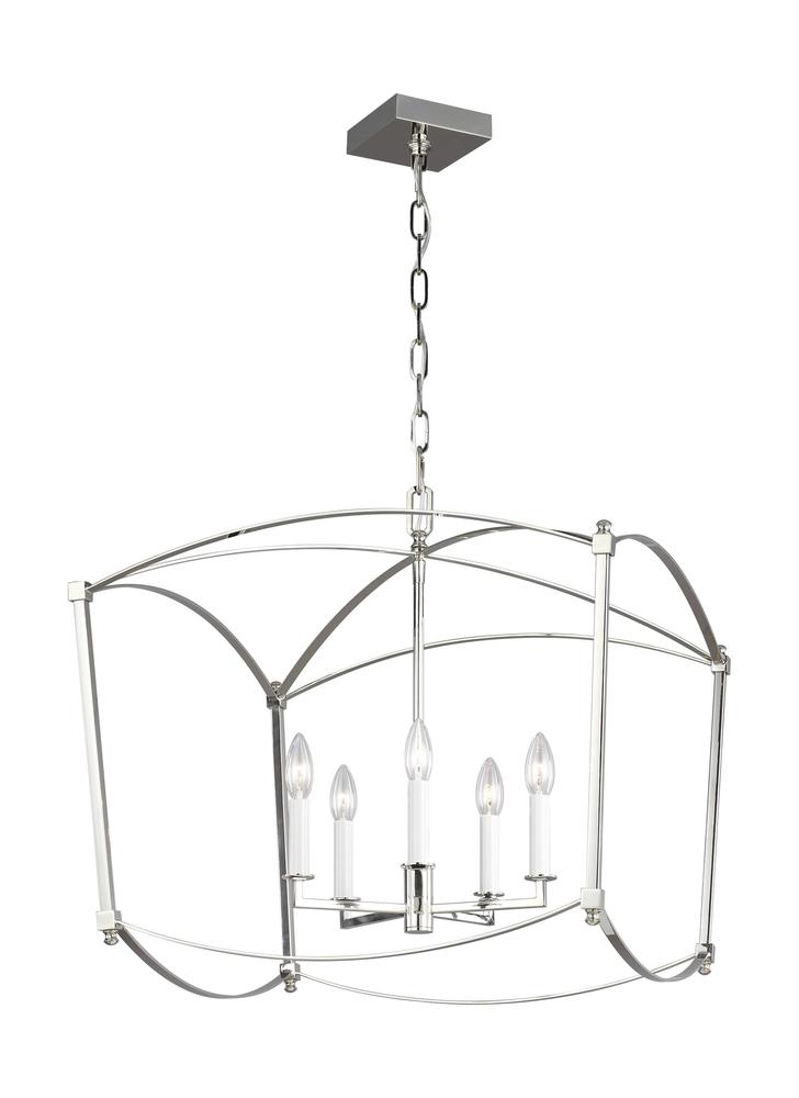 Generation Lighting - Feiss 5 - Light Lantern F3325/5 Lantern Generation Lighting Nickel  