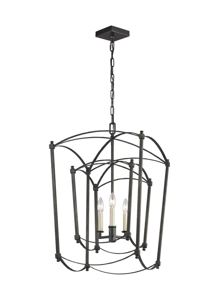 Generation Lighting - Feiss 3 - Light Lantern F3327/3 Lantern Generation Lighting Steel  