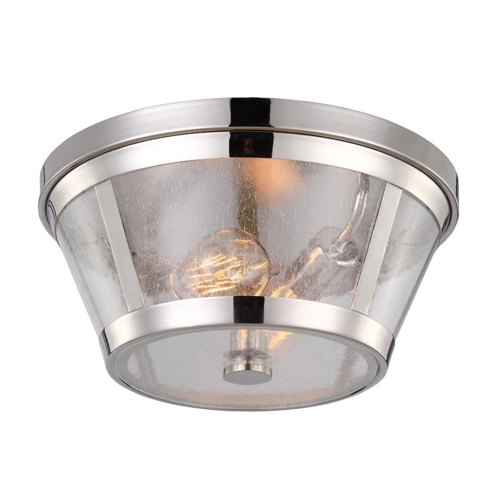 Generation Lighting - Feiss 2 - Light Flushmount FM393 Flush Mount Ceiling Light Generation Lighting Nickel  