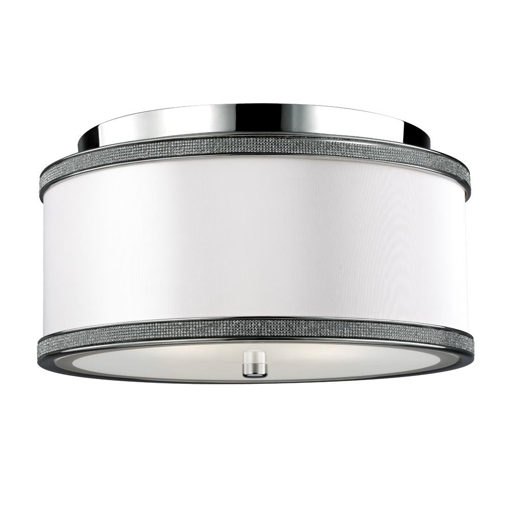 Generation Lighting - Feiss 2 - Light Crystal Inlay Flush Polished Nickel FM442PN Flush Mount Ceiling Light Generation Lighting Nickel  