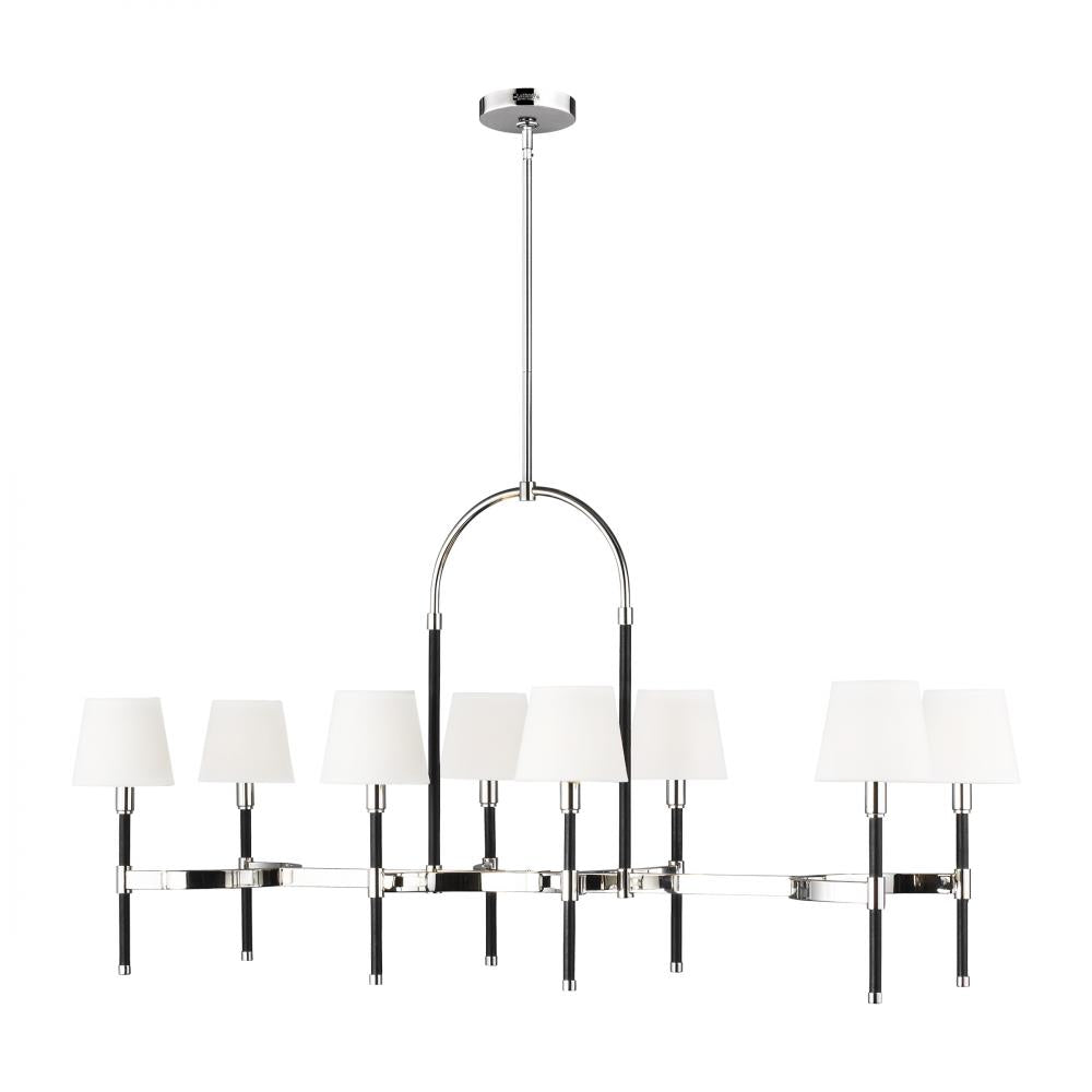 Generation Lighting  8 - Light Linear Chandelier LC1028PN Linear Suspension Light Generation Lighting Black|Nickel  