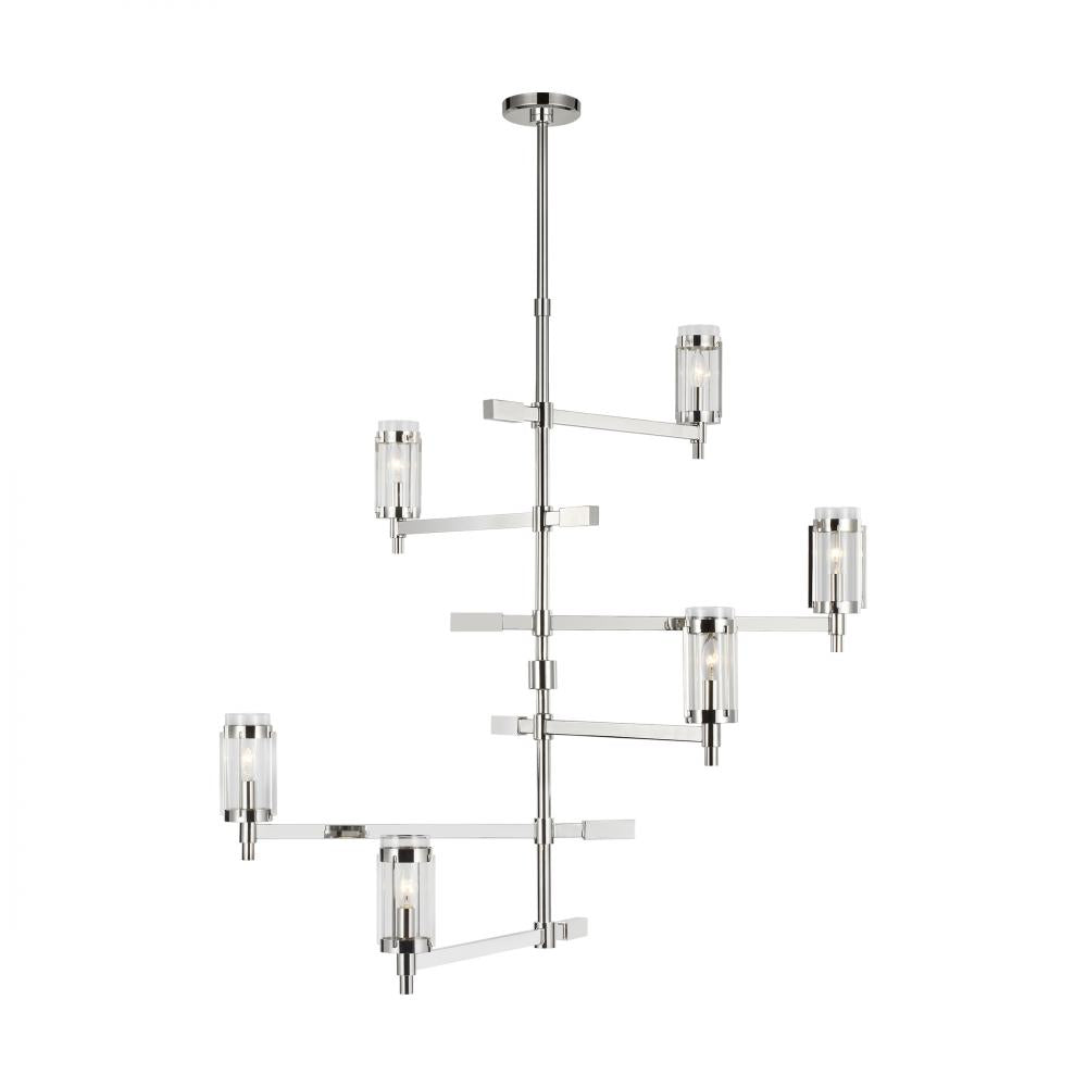 Generation Lighting  6 - Light Chandelier LC1046PN Chandeliers Generation Lighting Nickel  