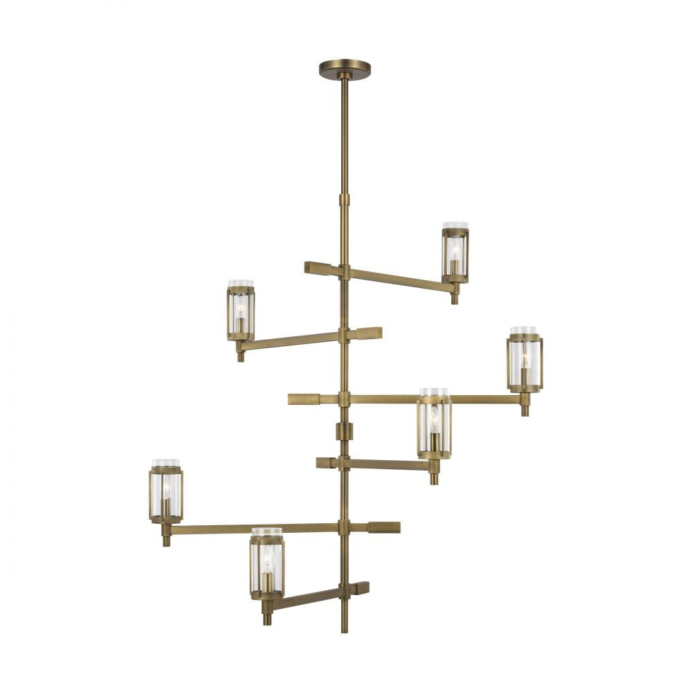 Generation Lighting  6 - Light Chandelier LC1046TWB Chandeliers Generation Lighting Brass  