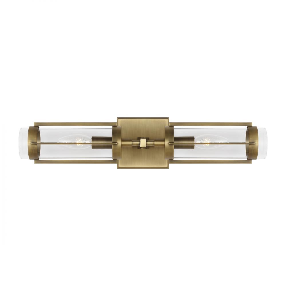 Generation Lighting  2 - Light Linear Vanity LV1002TWB Wall Light Fixtures Generation Lighting Brass  