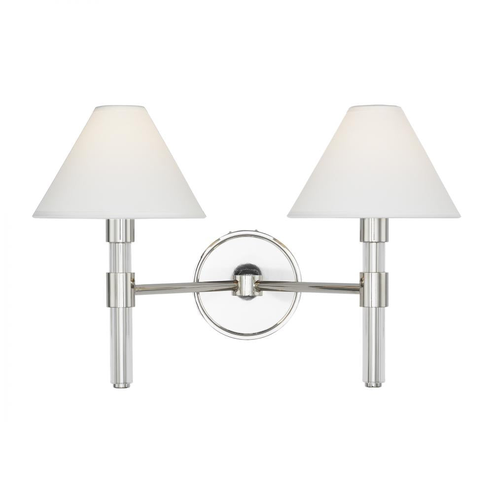 Generation Lighting  2 - Light Vanity LV1032PN Wall Light Fixtures Generation Lighting Nickel  