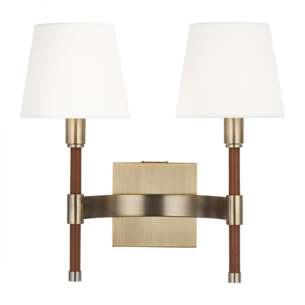 Generation Lighting  2 - Light Wall Sconce LW1022TWB Wall Light Fixtures Generation Lighting Brass  