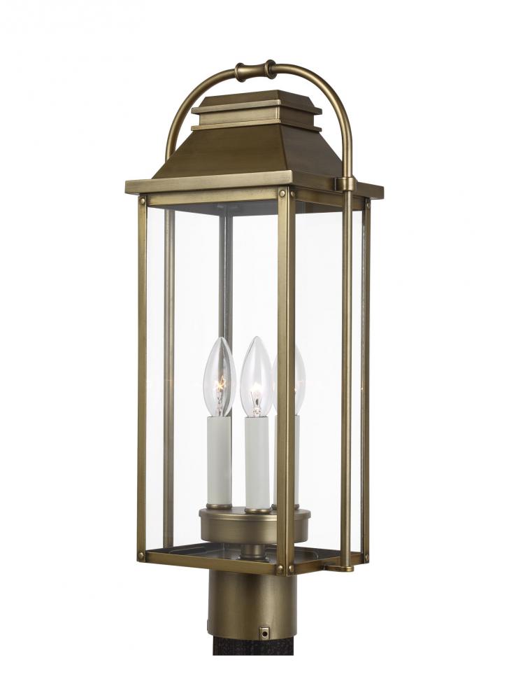 Generation Lighting - Feiss 3 - Light Post Lantern OL13207 Outdoor l Post/Pier Mounts Generation Lighting Brass  