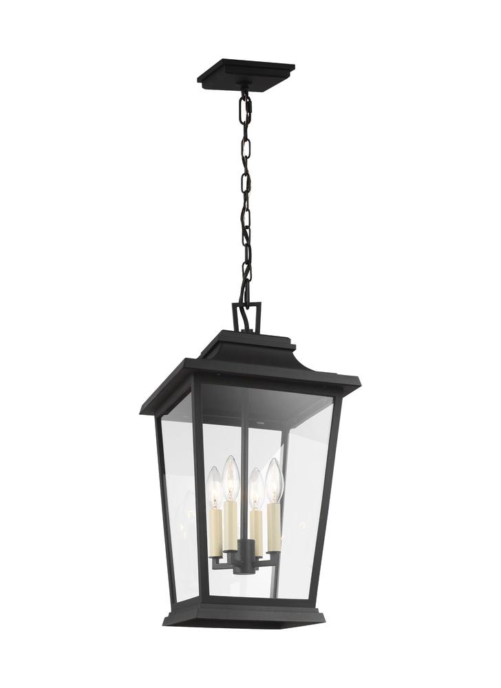 Generation Lighting - Feiss 4 - Light Outdoor Pendant OL15409TXB Outdoor Light Fixture l Hanging Generation Lighting Black  