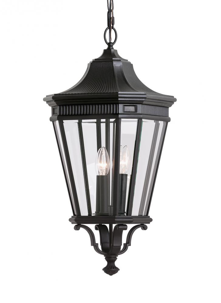 Generation Lighting - Feiss 3 - Light Outdoor Pendant OL5412 Outdoor Light Fixture l Hanging Generation Lighting Black  