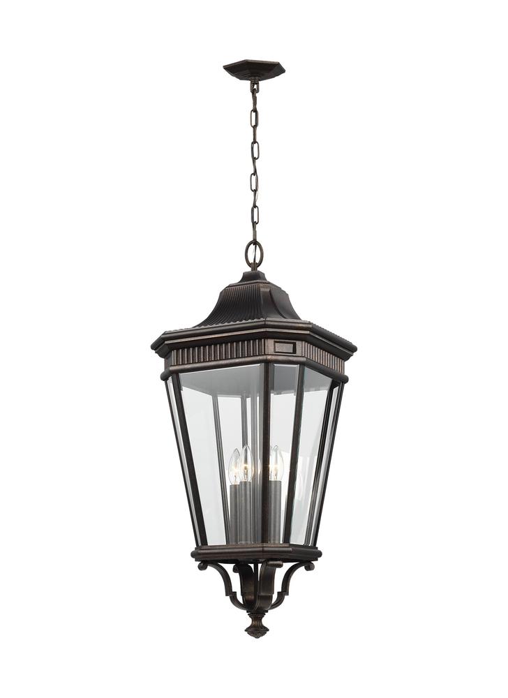 Generation Lighting - Feiss 4 - Light Hanging Lantern OL5414 Outdoor Light Fixture l Hanging Generation Lighting Bronze  