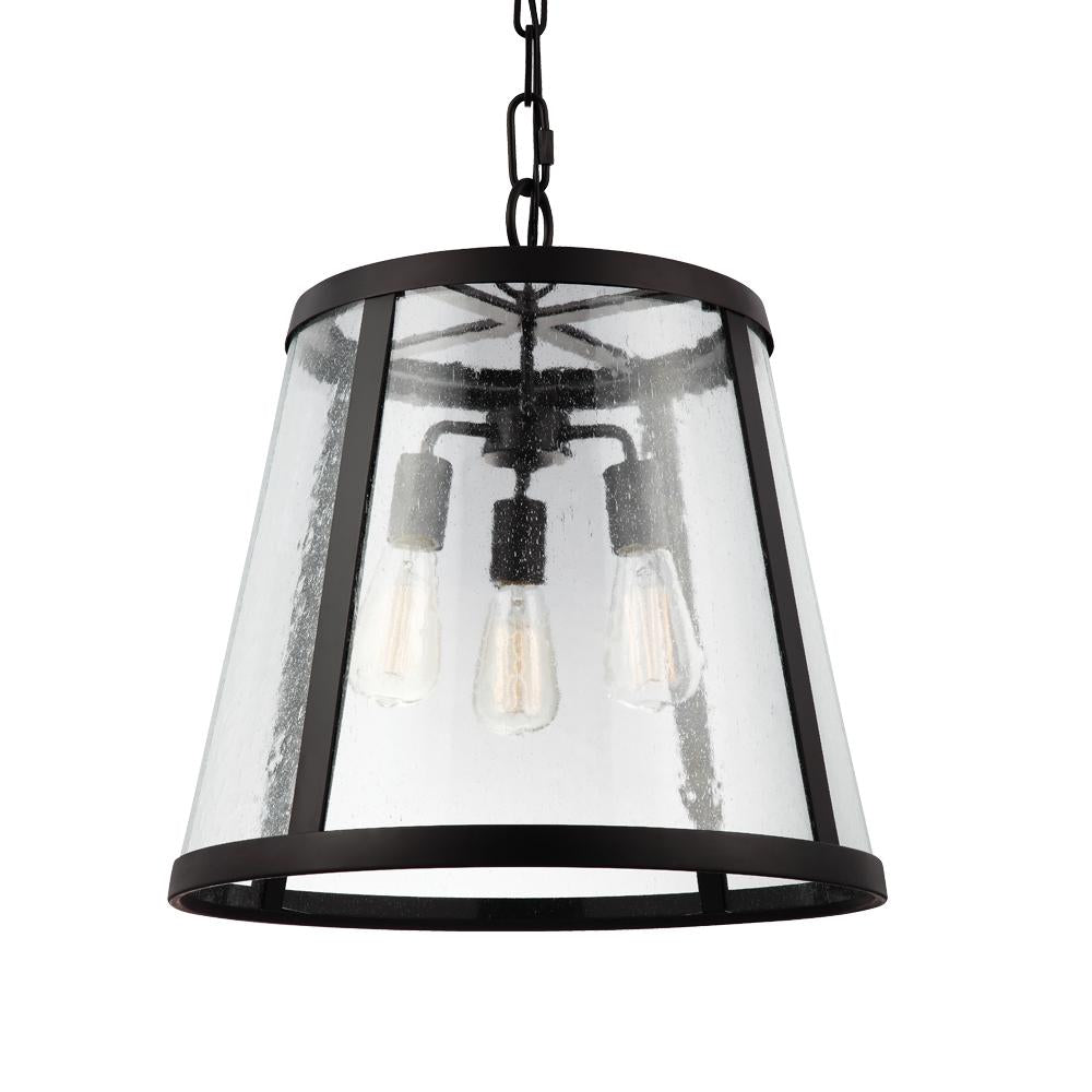 Generation Lighting - Feiss 3 - Light Harrow Pendant P1288 Pendant Generation Lighting Bronze  