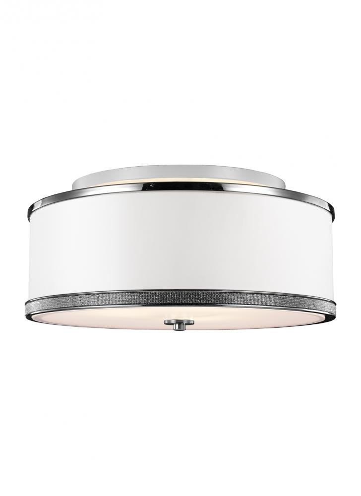 Generation Lighting - Feiss 3 - Light Indoor Semi-Flush Mount SF326PN Flush Mount Ceiling Light Generation Lighting Nickel  