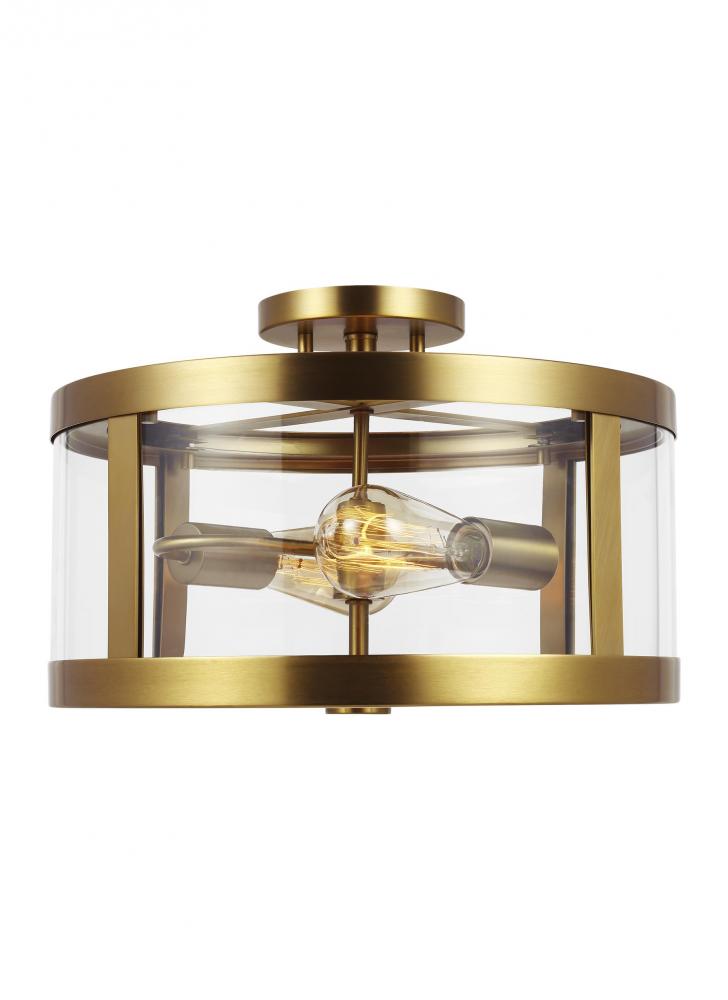 Generation Lighting - Feiss 2 - Light Semi Flush Mount SF341 Flush Mount Ceiling Light Generation Lighting Brass  