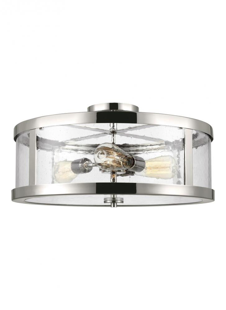 Generation Lighting - Feiss 3 - Light Semi Flush Mount SF342 Flush Mount Ceiling Light Generation Lighting Nickel  