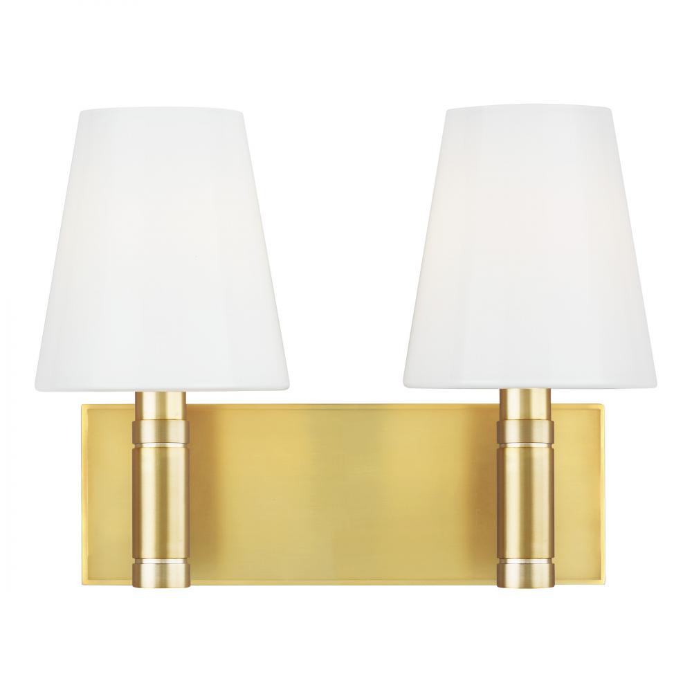 Generation Lighting  2 - Light Vanity TV1022BBS Wall Light Fixtures Generation Lighting Brass  