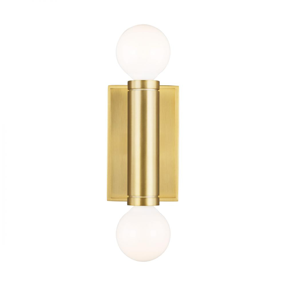 Generation Lighting  2 - Light Wall Sconce TW1042BBS Wall Light Fixtures Generation Lighting Brass  