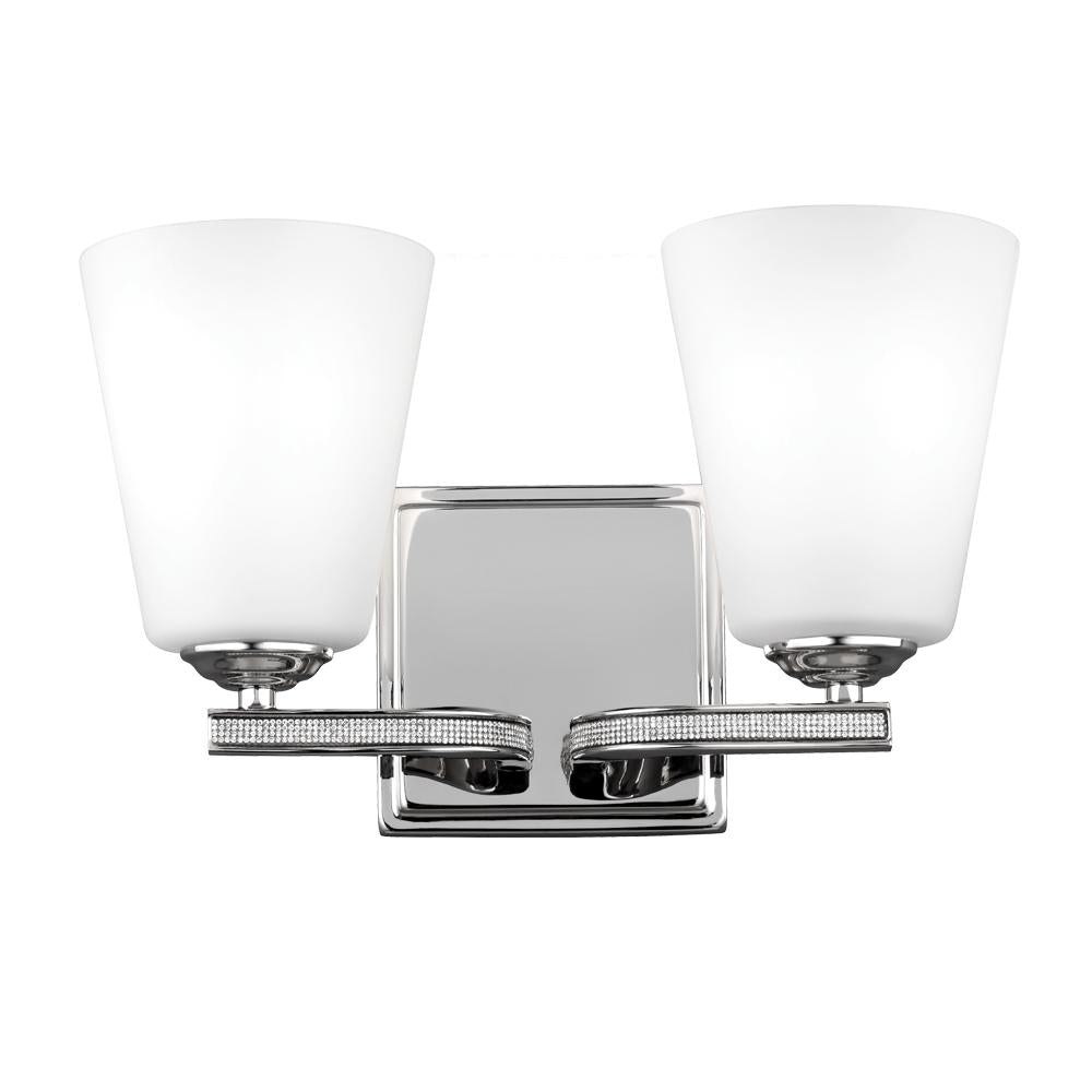 Generation Lighting - Feiss 2 - Light Vanity VS20202PN Wall Light Fixtures Generation Lighting Nickel  