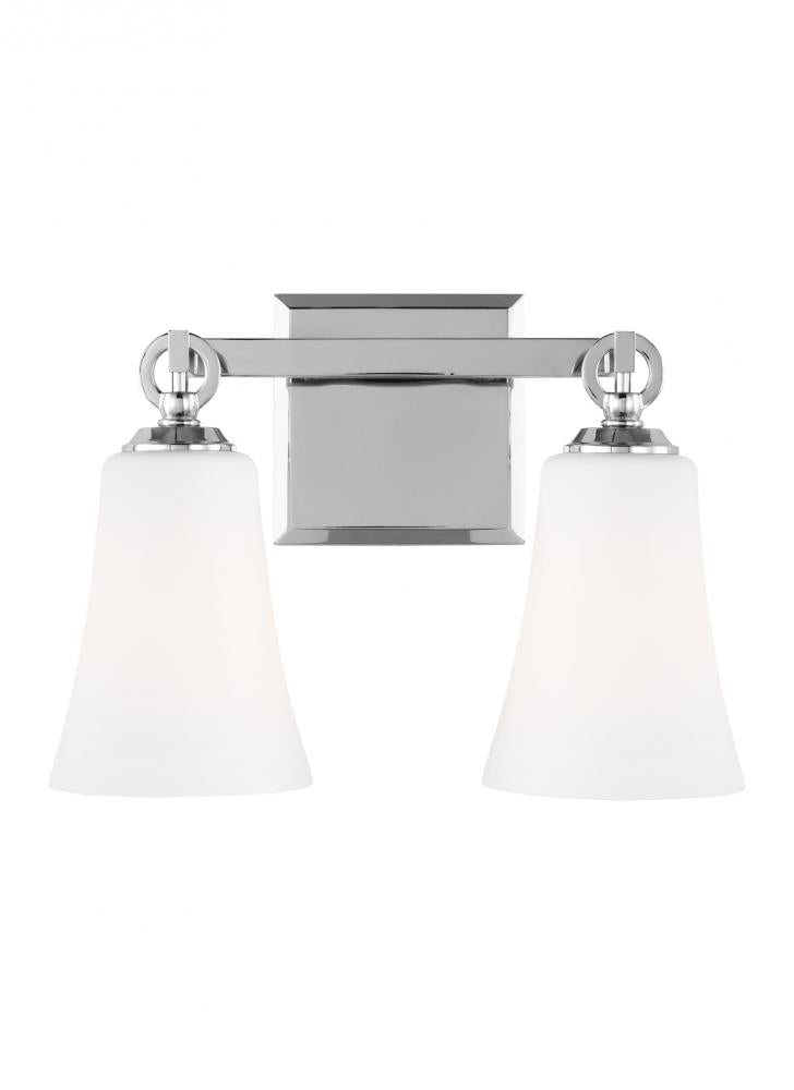 Generation Lighting - Feiss 2 - Light Vanity VS23702CH Wall Light Fixtures Generation Lighting Chrome  