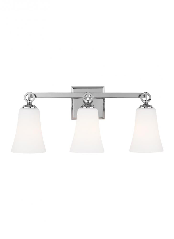 Generation Lighting - Feiss 3 - Light Vanity VS23703CH Wall Light Fixtures Generation Lighting   