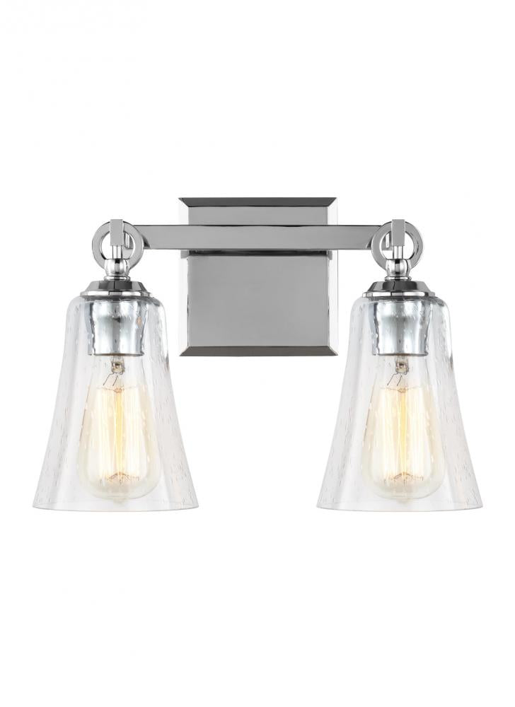 Generation Lighting - Feiss 2 - Light Vanity VS24702 Wall Light Fixtures Generation Lighting Chrome  