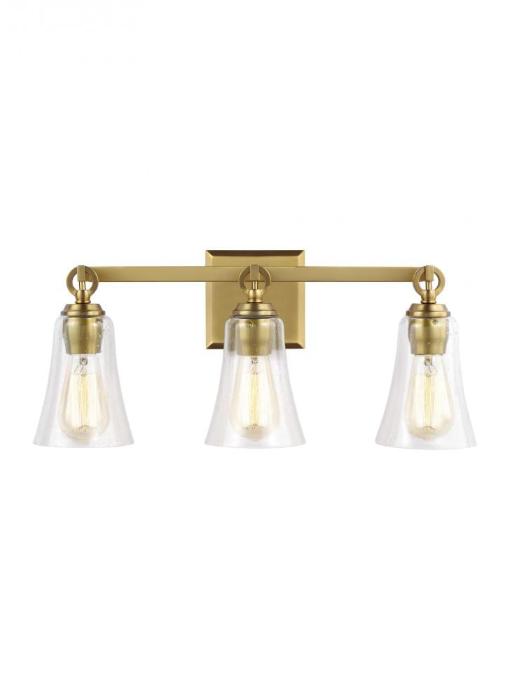 Generation Lighting - Feiss 3 - Light Vanity VS24703 Wall Light Fixtures Generation Lighting Brass  