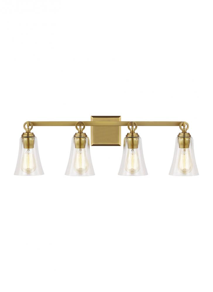 Generation Lighting - Feiss 4 - Light Vanity VS24704 Wall Light Fixtures Generation Lighting Brass  